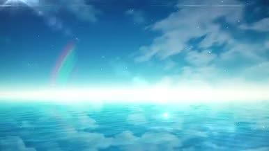 4k蓝天白云彩虹天堂背景视频视频的预览图